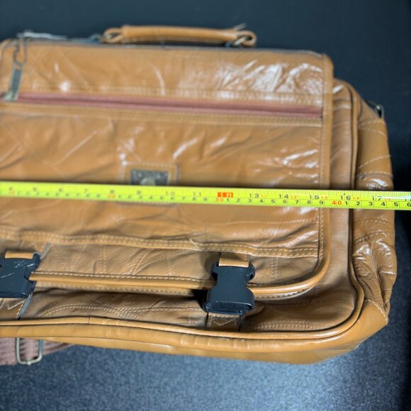 Vintage Brown Leather Briefcase Carry On Bag by Pioneer Express - Picture 6 of 8